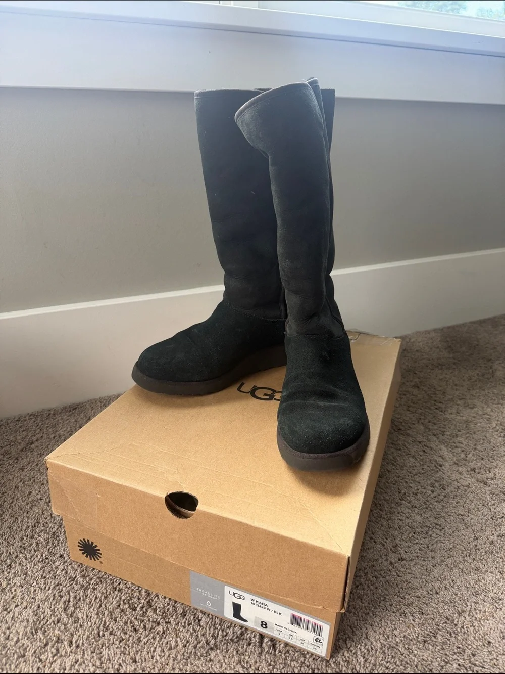 UGG Black Tall Suede Women's Knee Boots
